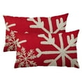 thumbnail image 2 of Heduofu Red Christmas Snowflake Lumbar Pillow Covers 12x20 Set of 2, Winter Holiday Throw Pillow Covers, Outdoor Rectangle Christmas Pillows for Porch 12x20inch, 2 of 9