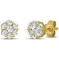 thumbnail image 6 of ARAIYA JEWELRY 10K Yellow Gold Diamond Cluster Stud Earrings for Women (1/5 Cttw, I-J Color, I2-I3 Clarity), 6 of 8