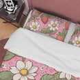thumbnail image 2 of Funda nórdica de fresa, juego de dormitorio boho, colcha rosa floral, femenino, 2 of 6