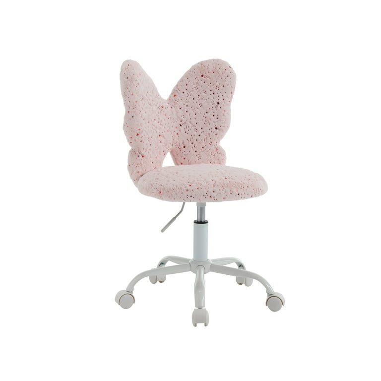 Office Chair Girls Vanity Chair Kids Desk Cute Chair, Soft Fuzzy