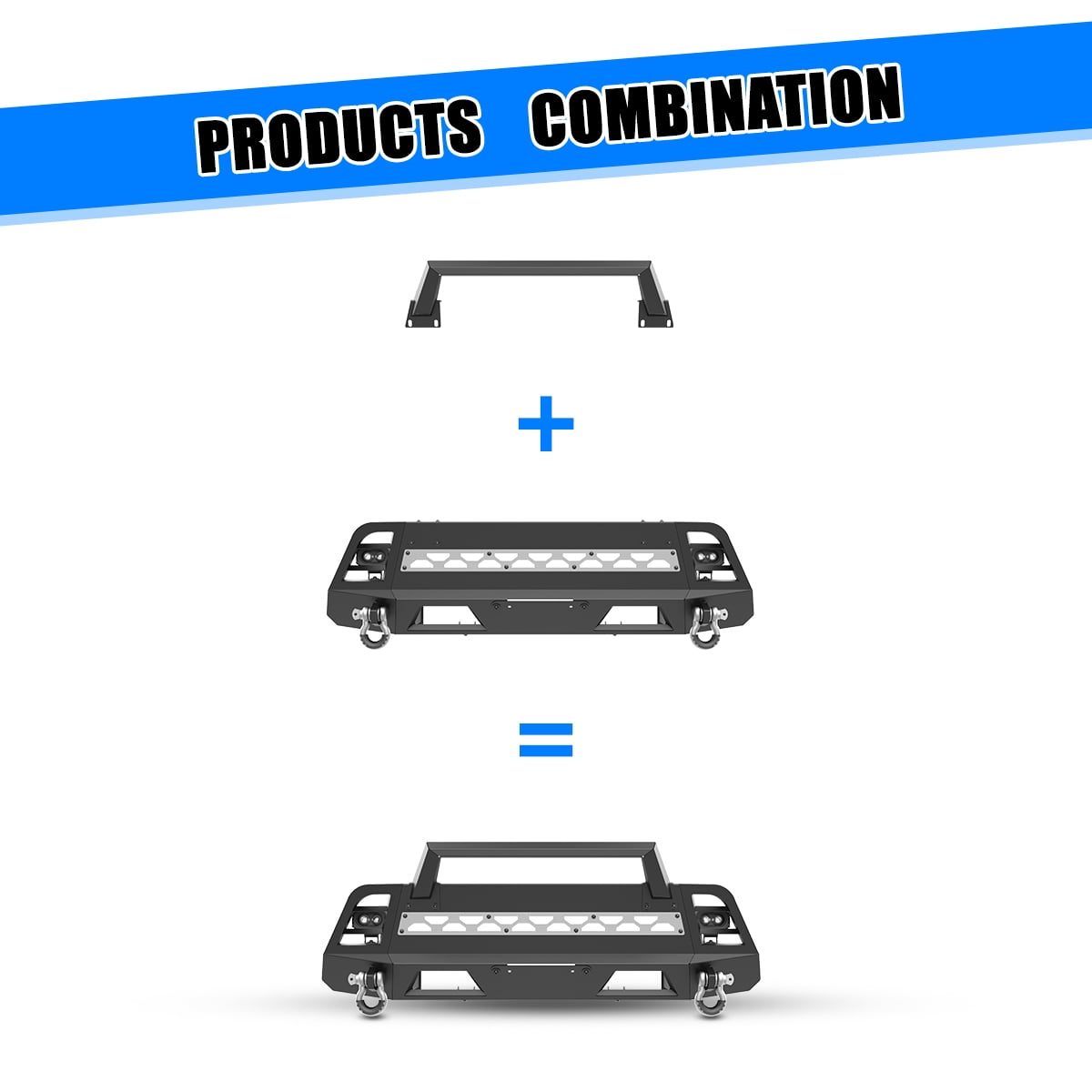 Front Bumper for 2022-2024 Nissan Frontier,with 2 D-Ring,Can Install Led Light Bar,DIY Colour Spraying Frame,with Side Wings & Bull Bar