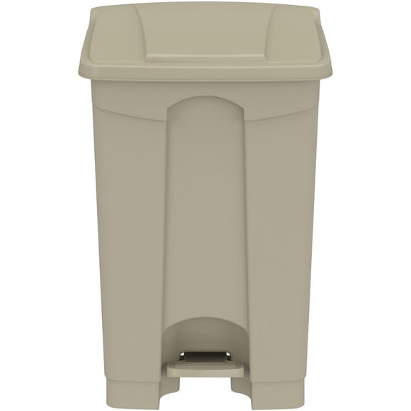 Safco Products Plastic Step-On Touchless 12 Gallon Trash Can in Tan
