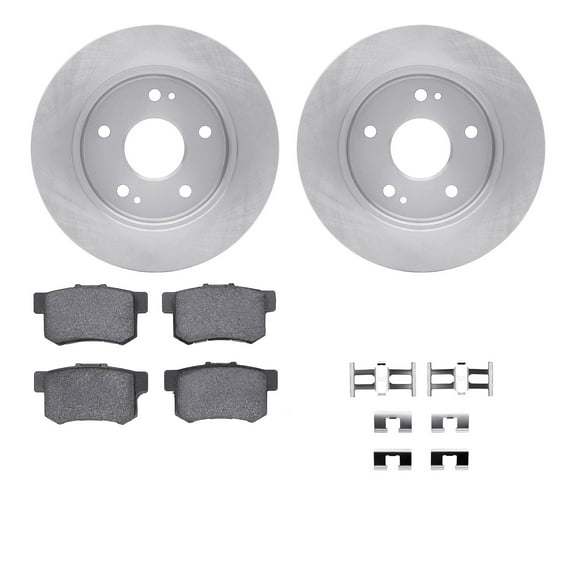 Dynamic Friction Company Rear Brake Rotors with 5000 Advanced Brake Pads includes Hardware 6512-59249
