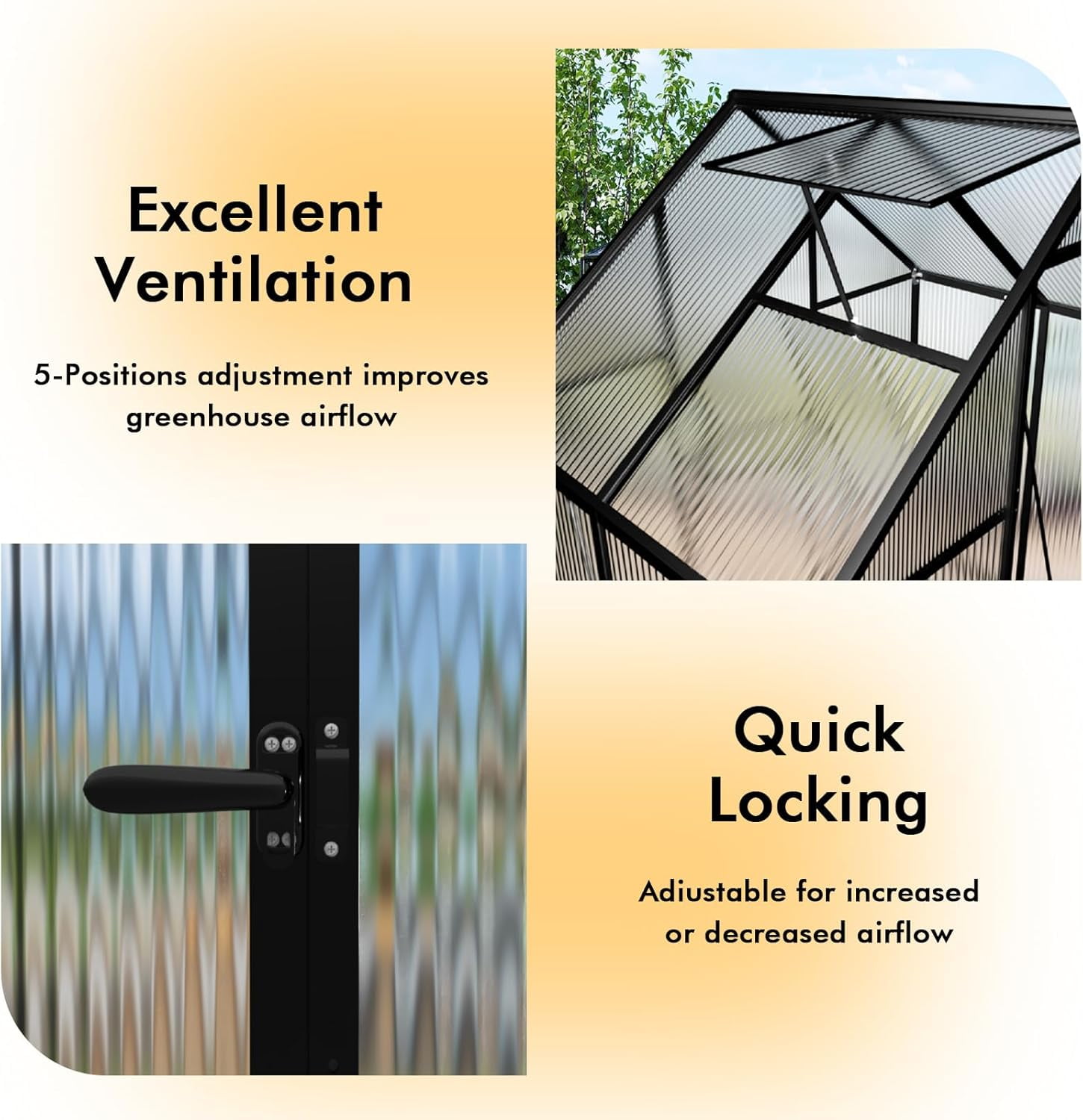 WUKHG 6x4FT Outdoor Greenhouse with Thermometer Hygrometer, Heavy-Duty Walk-in Greenhouse for Garden with Reinforced Aluminum Frame, All-Weather Greenhouse with UV-Resistant Polycarbonate Panels