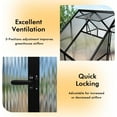 thumbnail image 4 of WUKHG 6x4FT Outdoor Greenhouse with Thermometer Hygrometer, Heavy-Duty Walk-in Greenhouse for Garden with Reinforced Aluminum Frame, All-Weather Greenhouse with UV-Resistant Polycarbonate Panels, 4 of 12