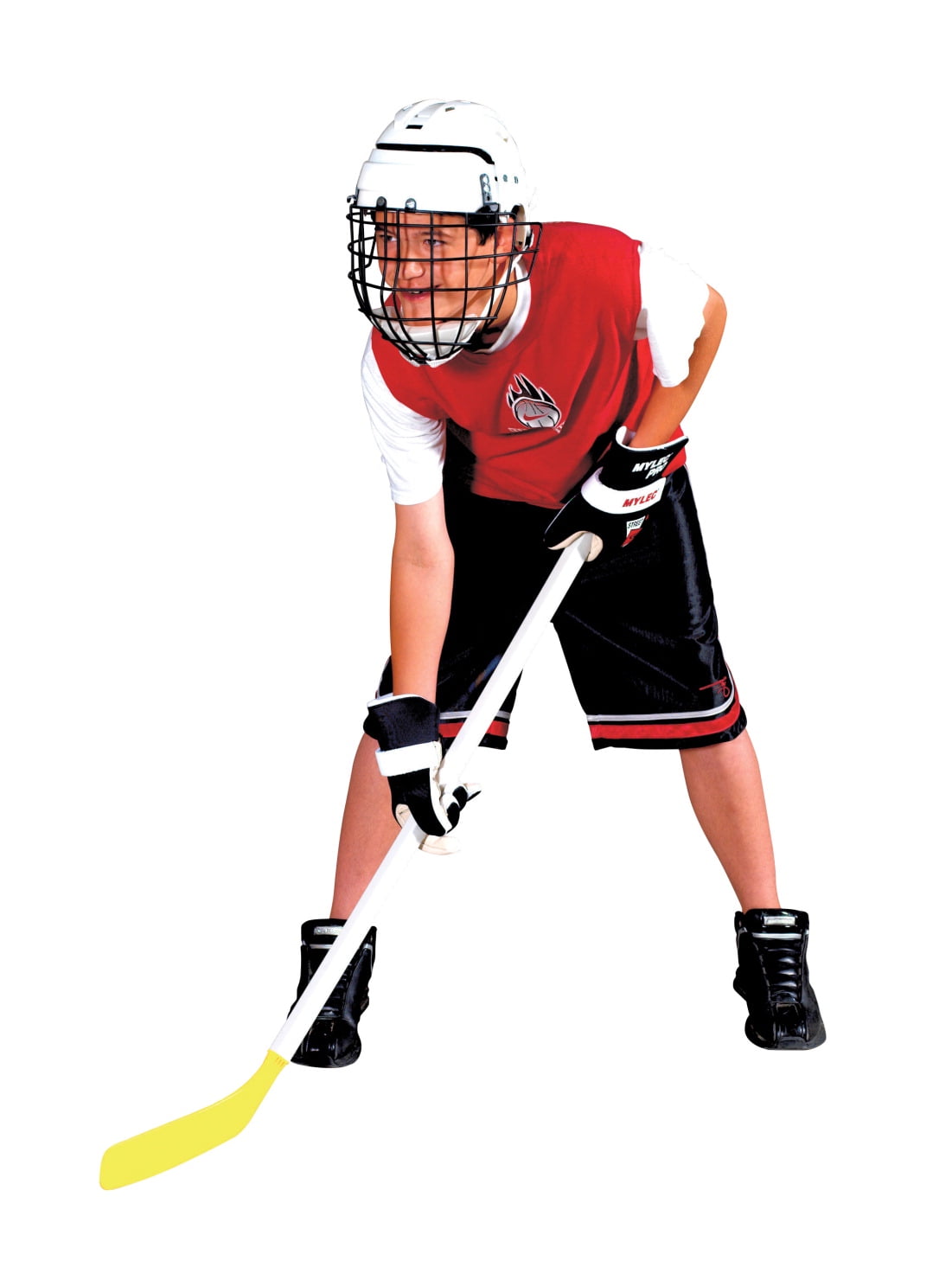 Mylec Junior Hockey Helmet with Wire Face Guard, Ages 5 to 13, White by Mylec Inc