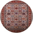 thumbnail image 1 of Ahgly Company Indoor Round Mid-Century Modern Khaki Rose Pink Oriental Area Rugs, 5' Round, 1 of 6