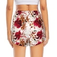 thumbnail image 4 of Uemuo Lilies Flowers Pattern Women's Athletic Shorts High Waisted Running Shorts with Liner Pockets Gym Elastic Workout Shorts-X-Large, 4 of 9