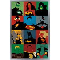 DC Comics - Justice League - Minimalist Wall Poster, 14.725" x 22.375", Framed
