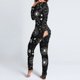 thumbnail image 1 of Pijama con botones para mujer, Pelele con solapa abotonada funcional, estampado negro Harajuku, ropa de dormir para adultos, 1 of 4