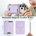 thumbnail image 4 of Compatible with Magsafe Wireless  Charging 2 in 1 Detachable for iPhone 17 Wallet Case with Card Slot Women Men, Classic Magnetic PU Leather Flip Cover for iPhone 17, Purple, 4 of 8