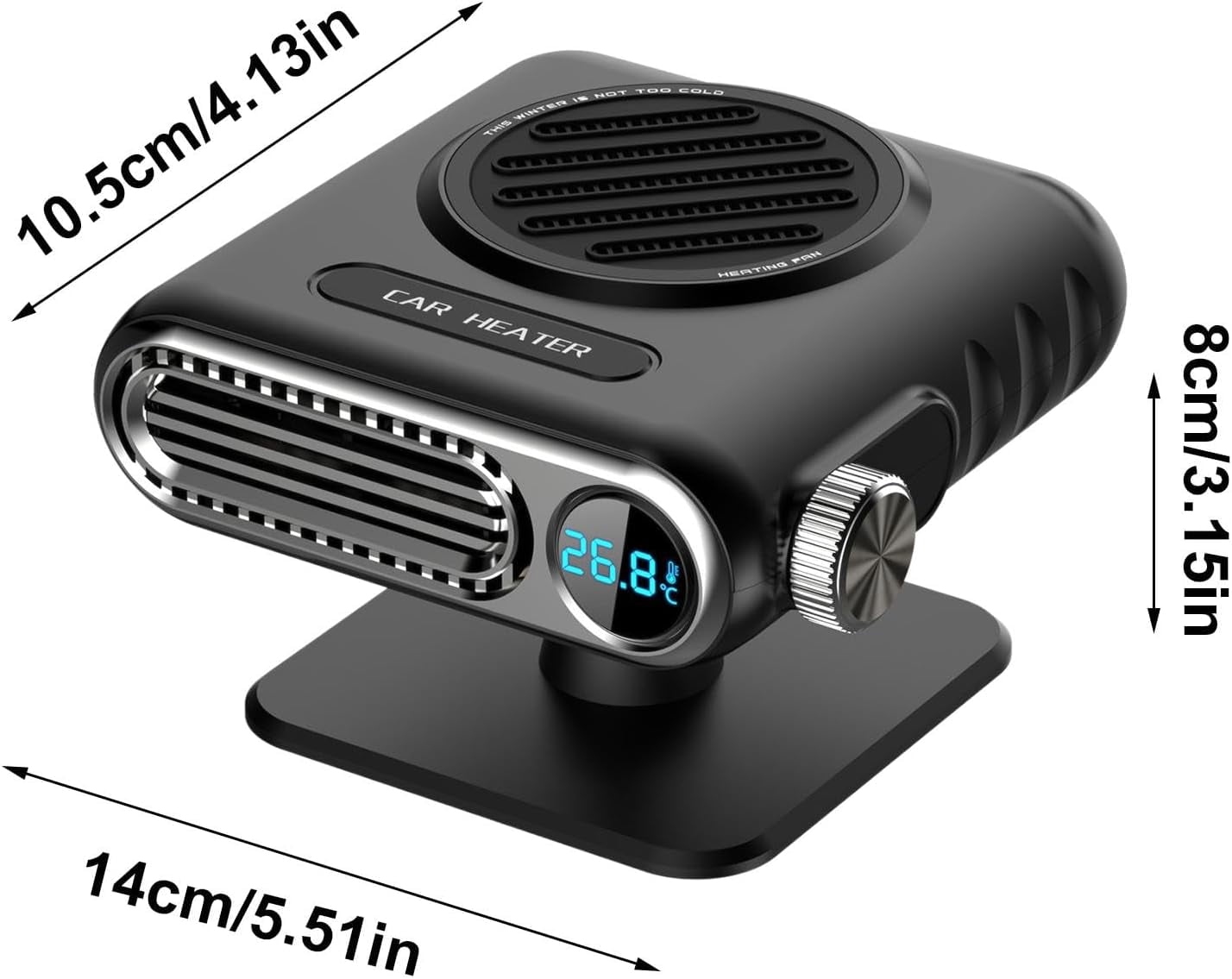 Portable Car Heaters For Vehiclem, 12V Car Heater, Auto Fan Heater, LED Display Adjustable Temperature Fast Heating Car Defrost Defogger, Vehicle Mounted Heater, Car Windshield Defroster Demister