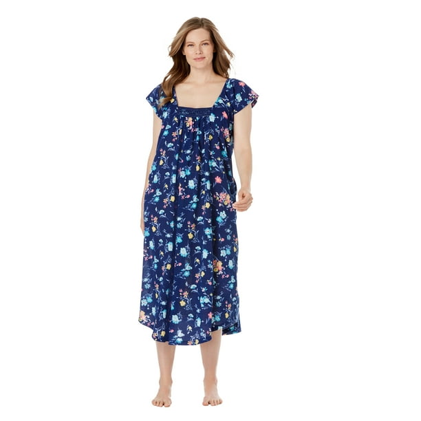 Dreams & Co. Women's Plus Size Whisperweight Gauze Nightgown Nightgown