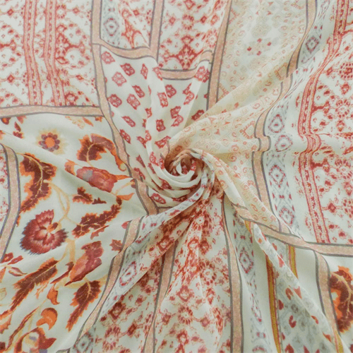 border print chiffon fabric