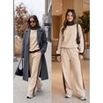 thumbnail image 6 of SHEWIN Womens Sweatsuits 2 Piece Set Fleece Lined Outfits Crew Neck Colorblock Long Sleeve Sweatshirt Jogger Pants Tracksuit Set with Pockets, 6 of 7