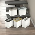 thumbnail image 5 of Gatco Elevate Stainless Steel 3.18 Gallon Rectangle Wastebasket Open Removable Lid, Matte Pearl/Chrome Lid, 5 of 5