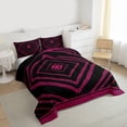 thumbnail image 3 of Homewish Pink Aztec Adult Queen Comforter Set, Chic Rectangle Abstract Bedding Sets, Mid Century Old Fashion Reversible Bedding Comforter Set, Ultra Soft Bedroom Decor, 3pcs, 3 of 8