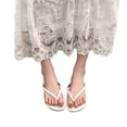 thumbnail image 4 of Women's Flip Flops Fashion Sandals Thick Sole White Solid Color Open Toe Casual Comfortable, 4 of 7