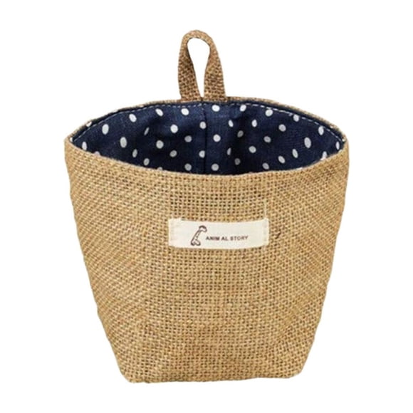 Billuyoard Bolsa de almacenamiento de yute, cubo plegable para artículos diversos, organizador lavable, colgante de artículo para habitación Almacenamiento y organización del hogar Azul