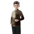 thumbnail image 2 of Eltusu Baby Boys Plaid Shirts, Casual Long Sleeve Comfort Lapel Collar Button-Down Shirts Brown Size 12-18 Months, 2 of 5