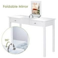 thumbnail image 4 of Costway Vanity Table Dressing Table Flip Top Desk Mirror 2 Drawers w/ Stool, 4 of 10