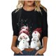 thumbnail image 2 of ICHUANYI Clearance Women's Fashion Printed Loose T-shirt 3/4 Sleeves Blouse Round Neck Casual Tops(White, M) ICHUANYI WER2023081205951, 2 of 5