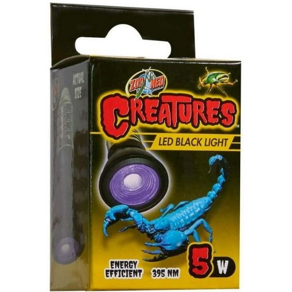 Zoo Med Creatures LED Black Light [Reptile Night Bulbs, New Reptile Supplies, Reptile Supplies] 4 watt - 1 count