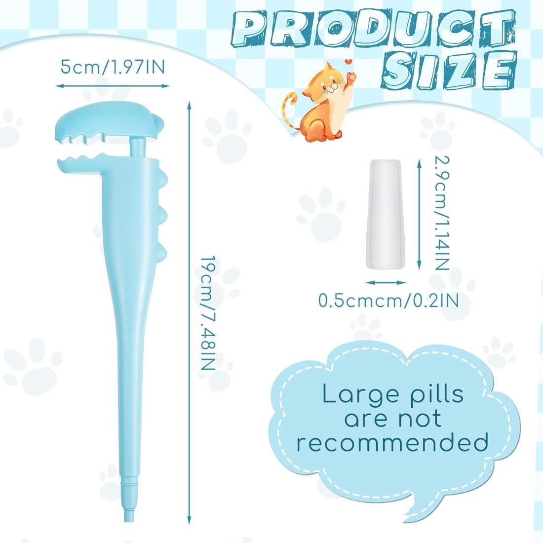 Tingzi 2 Pcs Pet Pill Shooter for Cat Dog Pill Shooter Pet Pill Dispenser Cat Pill Gun Oral Tablet Capsule Silicone Syringes with Soft Tip for Cats Dogs Small Animals, Blue and Pink