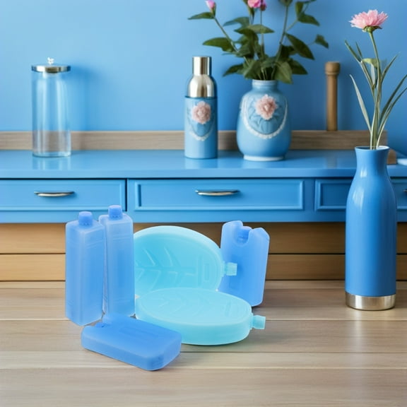 ELAYARD 6Pcs Reusable Ice Bricks for Shipping Food Efficient Cooler Packs for Camping Small Cool Bag and Lunch Box