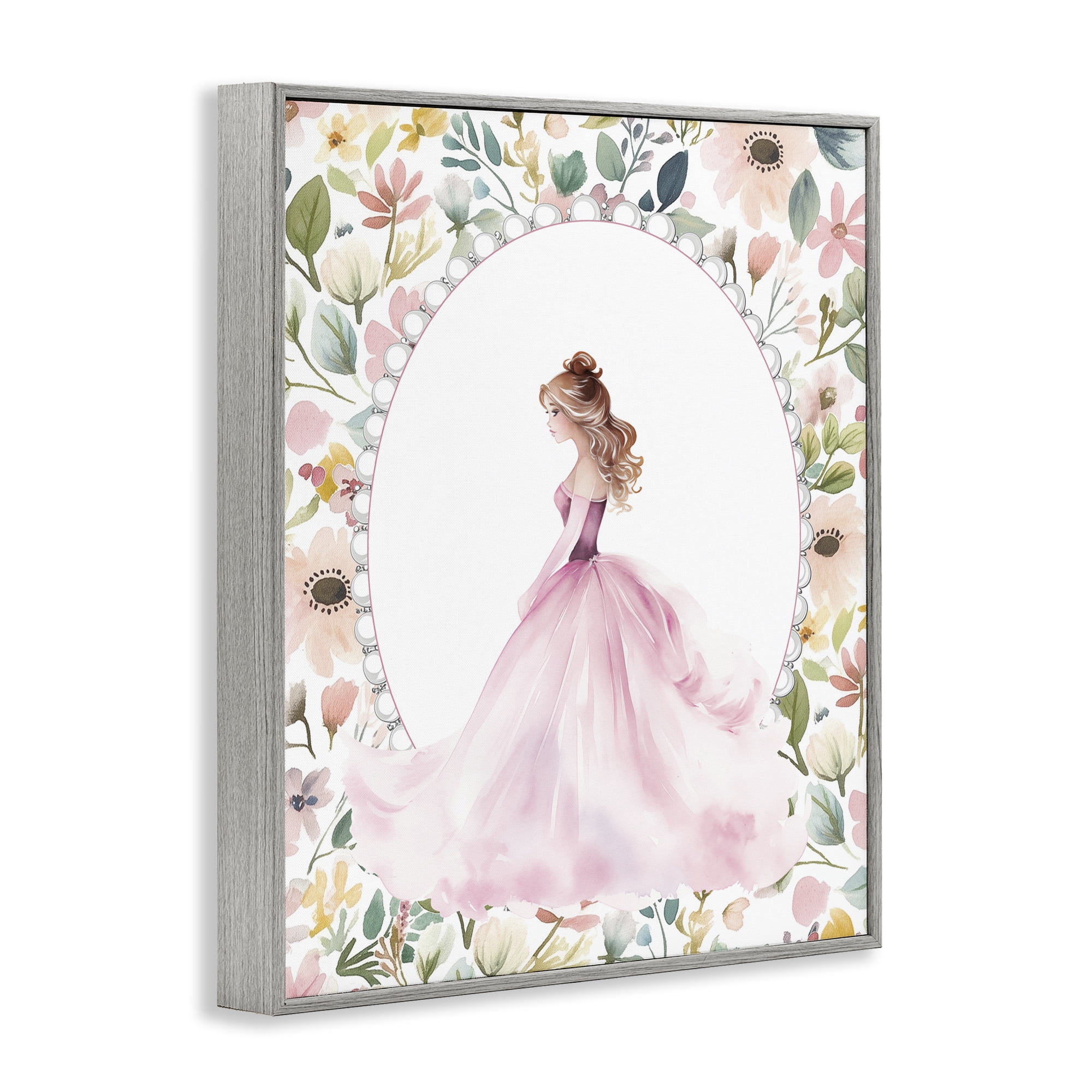 Stupell Industries Elegant Princess Love Gray Framed Giclee Art, design by Christine Simpson Art