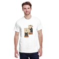 thumbnail image 2 of Men's Cat Portrait Illustration Graphic T-Shirt, Cotton Blend Crewneck Short Sleeve Casual Tee, 2 of 8
