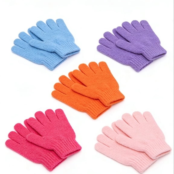 5 pairs Exfoliating Bath Gloves,Deep Scrubbing Dead Skin Shower Gloves for Beauty Spa Massage Skin Shower Body Scrubber and Suitable for Men,Women