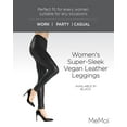 thumbnail image 2 of MeMoi Women's Super-Sleek Vegan Leather Leggings - Womens - Female (Medium/Large, Black), 2 of 7