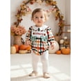 thumbnail image 4 of BemeyourBBs Thanksgiving Baby Girl Romper Plaid Embroidery Letters Turkey Bodysuit, 4 of 9