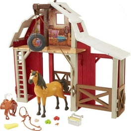 Barbie Horse Barn Playset with 25 Feeding Grooming Accessories Including 11 Animal Figures Walmart