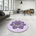 thumbnail image 3 of Ahgly Company Indoor Rectangle Patterned Purple Flower Purple Area Rugs, 2' x 4', 3 of 6