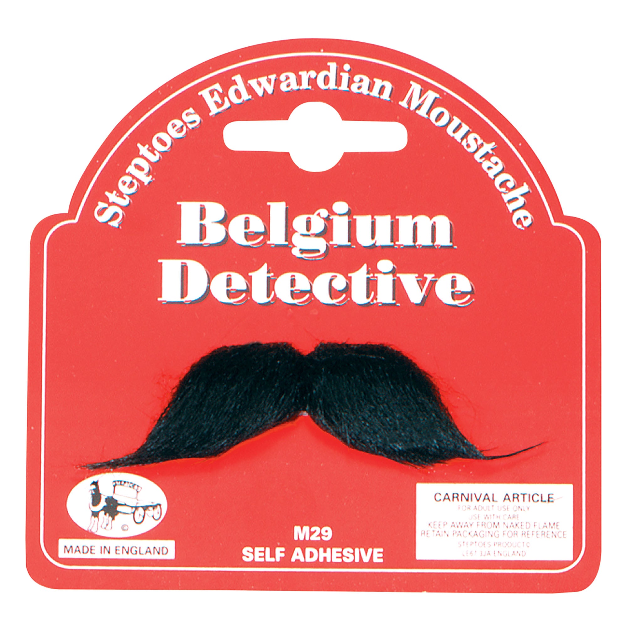 Mens Belgium Detective Moustache Moustaches and Beards Male Halloween
