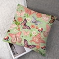 thumbnail image 7 of BANET  Nature Throw Pillow Cover Set of 2, Butterflies Flowers Shamrocks Vibrant Botanical Inspirational Print, Decorative Square Covers for Couch Bed &amp; Sofa, Lime Green Pale Pink 20x20in, 7 of 7