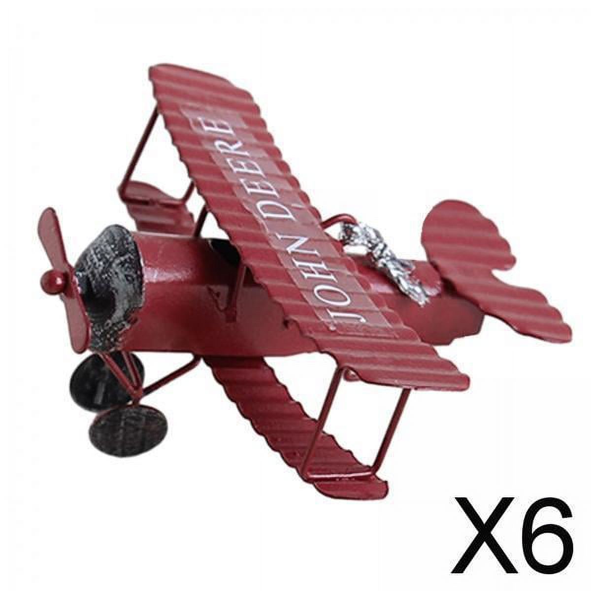 Modelo Avión Vintage De Hierro - Decoración Retro Para Estantería (21x18x6cm)