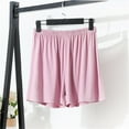 thumbnail image 2 of Yubnlvae Plus Size Paperbag Waist Shorts - Women's Summer Elastic Waist Shorts, Trendy Wide Leg Design for Curvy Figures (Pink | XL), 2 of 7