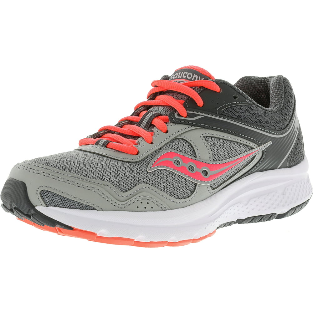 Saucony - Women's Grid Cohesion 10 Grey / Coral Ankle-High Running Shoe ...