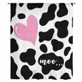 thumbnail image 2 of Cow Printed Sheer Curtains 84 Inches Long, Modern Black Animals Textured Pink Love Heart Light Filering Curtains, Breathable Simi Curtain Privacy Drapes for Living Room Bedroom Window Treatment, 2 of 9