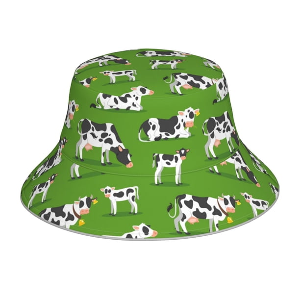 Balery Cows With Calfs Green Sombreros para el sol para hombre y mujer, sombrero de pescador con UPF 50+