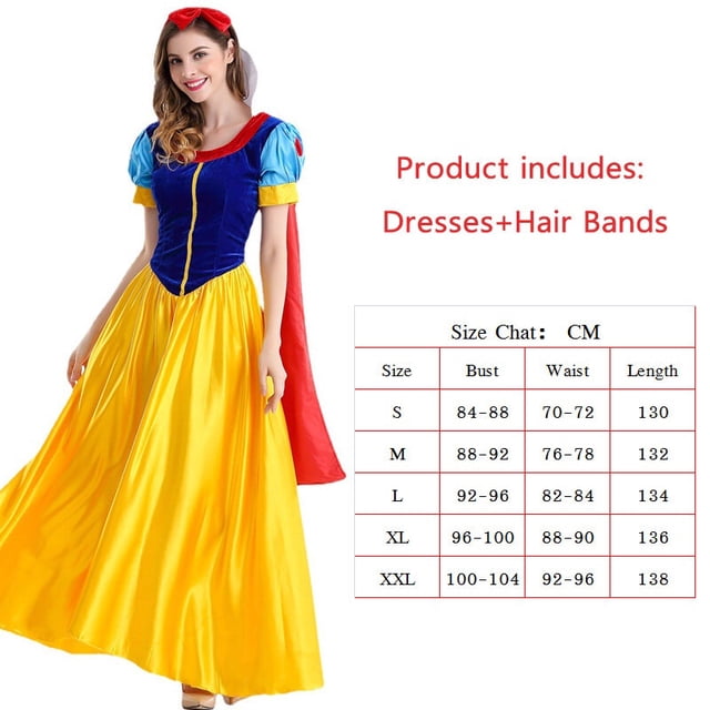 Vestido De Princesa Blancanieves Para Adultos , Disfraz De Reina Cuento De Hadas Cosplay , Vestidos De Dibujos Animados Fiesta De Halloween