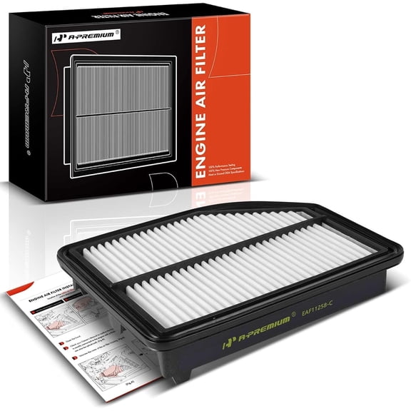 A-Premium Engine Air Filter Compatible with Honda CR-V CRV 2012 2013 2014 - L4 2.4L - Replace# 17220-R5A-A00