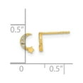 thumbnail image 4 of Auriga Fine Jewelry 14K Yellow Gold Moon Star CZ Stud Earrings for Women (L- 6.6mm, W-4.2mm), 4 of 5