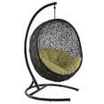 thumbnail image 2 of Modway Encase Outdoor Patio Rattan Swing Lounge Chair in Peridot/Black, 2 of 10