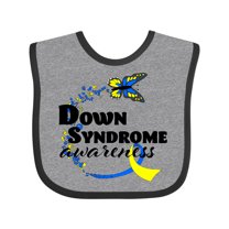 Inktastic Down Syndrome Awareness with Butterfly and Ribbon Boys or Girls Baby Bib