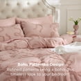 thumbnail image 3 of Juego de Edredón Bedsure Queen Size Rosa Rosado Boho Acolchado 3 Piezas, 3 of 8