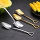 thumbnail image 2 of 8pcs Spoons de acero inoxidable mezclando cucharas de postre cuchara (dorado, astilla), 2 of 5